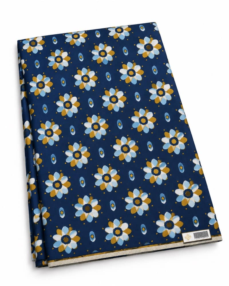 Cassava Leaf — Indigo Sky fabric — Pattern