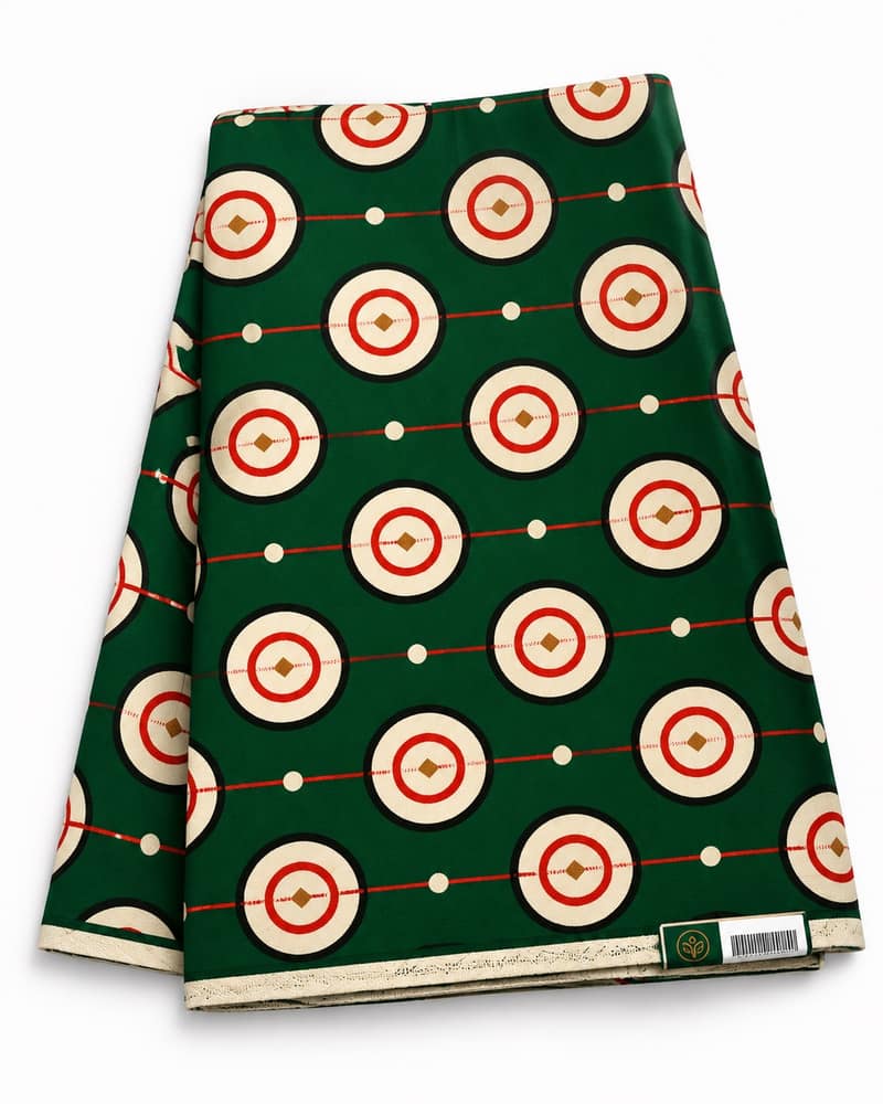 Silent Circle — Deep Green fabric — Pattern