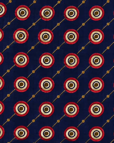 Equator Arc — Indigo Brass Fabric