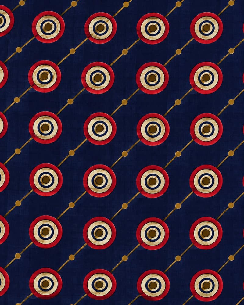 Equator Arc — Indigo Brass fabric — Pattern