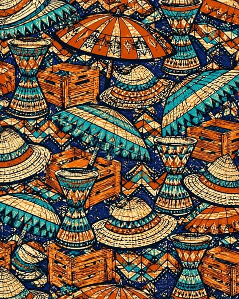 Market Rhythm Fabric