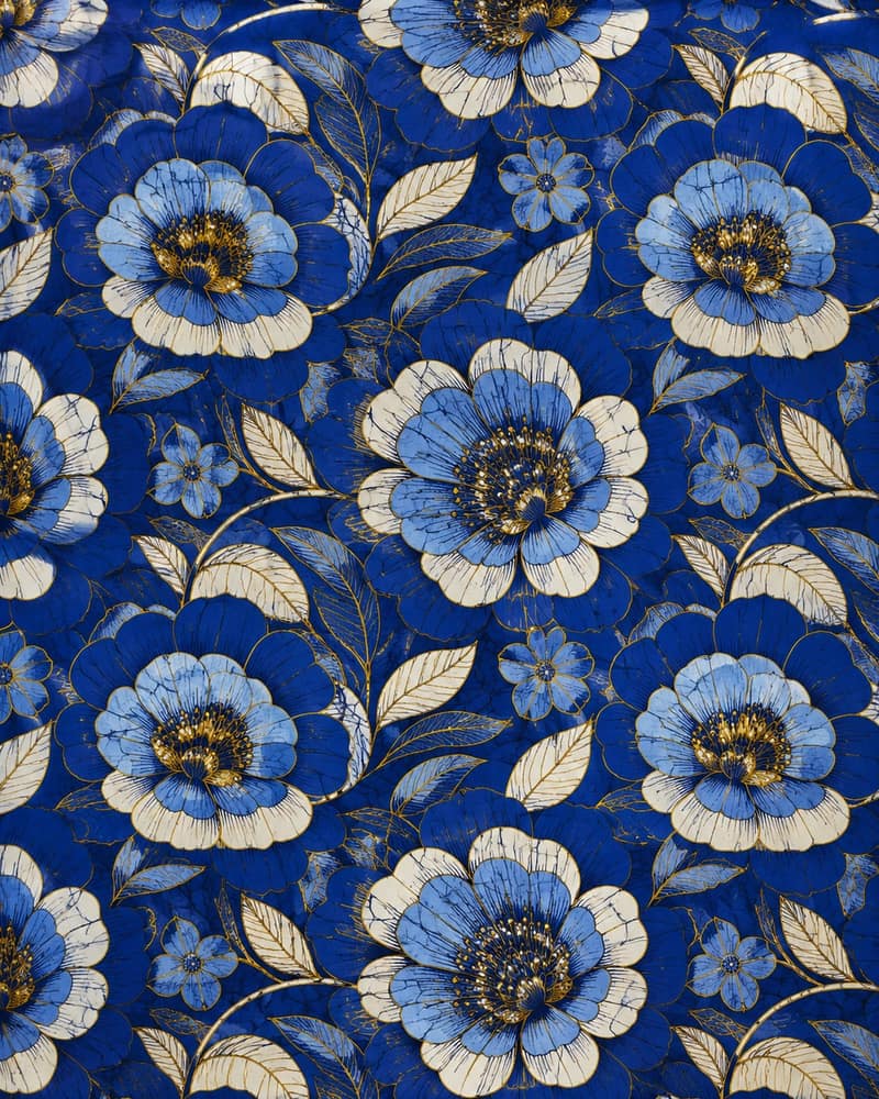 Sapphire Bloom fabric — Pattern
