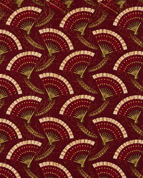Ruby Fans Fabric