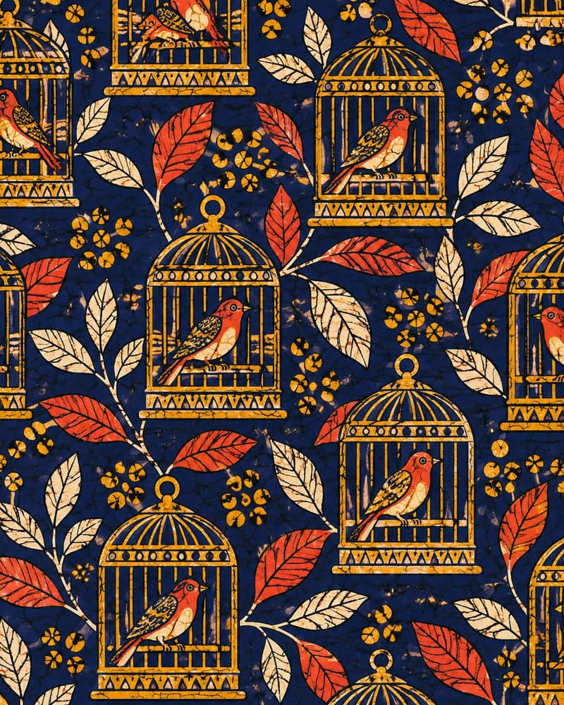 Birdcage Court fabric — Pattern